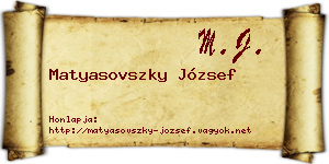 Matyasovszky József névjegykártya
