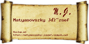 Matyasovszky József névjegykártya