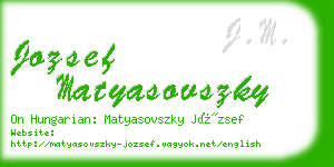 jozsef matyasovszky business card